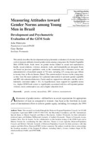 Measuring Attitudes toward Gender Norms among Young Men in Brazil Men and Masculinities Volume 10 Number 3