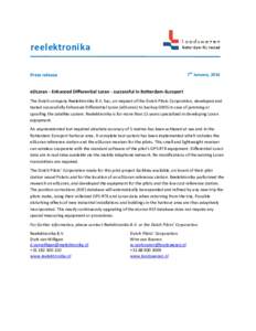 reelektronika 7th January, 2014 Press release eDLoran - Enhanced Differential Loran - successful in Rotterdam-Europort