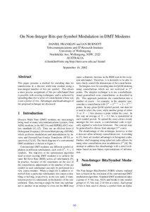 On Non-Integer Bits-per-Symbol Modulation in DMT Modems DANIEL FRANKLIN and IAN BURNETT Telecommunications and IT Research Institute