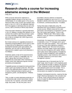 Research charts a course for increasing edamame acreage in the Midwest