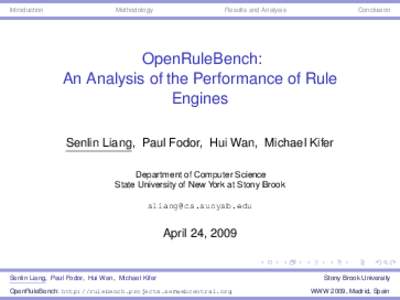 OpenRuleBench:  An Analysis of the Performance of Rule Engines