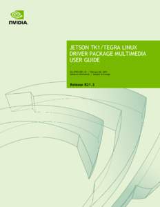 Jetson TK1/Tegra Linux Driver Package Multimedia User Guide