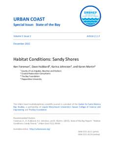 URBAN COAST Special Issue: State of the Bay Volume 5 Issue 1 Article 2.1.3