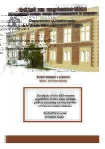 Department of Mathematics J. J. Strossmayer University of Osijek Series: Technical Reports  Analysis of the $k$-means