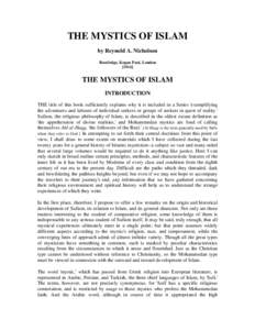 Mysticism / Sheikh / Dhikr / Religious ecstasy / Ali Hujwiri / Bayazid Bastami / Religion / Sufism / Human behavior