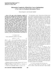 Information Complexity of Black-Box Convex Optimization: A New Look Via Feedback Information Theory