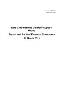 Company noCharity noRare Chromosome Disorder Support Group Report and Audited Financial Statements