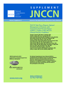 S U P P L E M E N T  JNCCN Volume 5 Supplement 2  Journal of the National Comprehensive Cancer Network