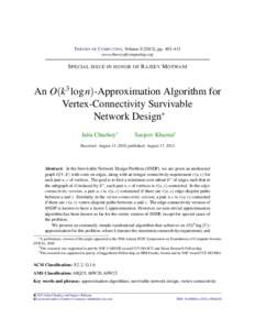 An O(k3 log n)-Approximation Algorithm for Vertex-Connectivity Survivable Network Design