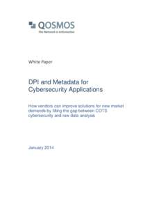 White Paper  DPI and Metadata for Cybersecurity Applications How vendors can improve solutions for new market demands by filling the gap between COTS