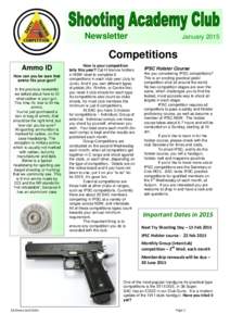 Newsletter  January 2015 Competitions Ammo ID