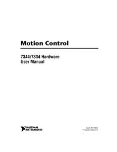 Motion ControlHardware User ManualHardware User Manual  August 2001 Edition