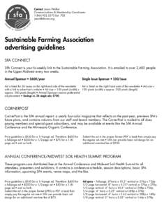 Contact: Jason Walker Communications & Membership CoordinatorExtSustainable Farming Association