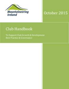 OctoberClub Handbook To Support Club Growth & Development Best Practice & Governance