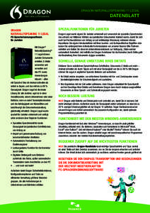 DRAGON NATURALLYSPEAKING 11 LEGAL  DATENBLATT Dragon NaturallySpeaking 11 LEGAL PC-Spracherkennungssoftware