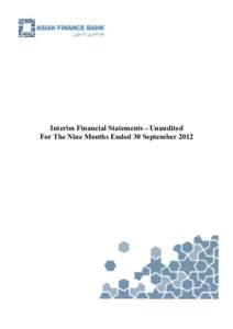 Interim Financial Statements - Unaudited For The Nine Months Ended 30 September 2012 Company NoP