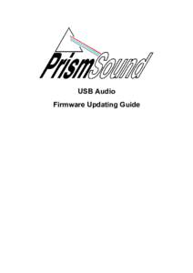 USB Audio Firmware Updating Guide Prism Sound USB Audio  1