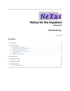 NeXus for the Impatient Release 2016 nexusformat.org July 15, 2016