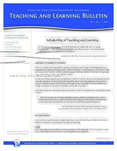 Center for Instructional Development and Research  Teaching and Learning Bulletin Vol. 7 no. 4  Center for Instructional 