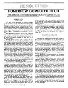 Homebrew Computer Club Newsletter,  May 1976