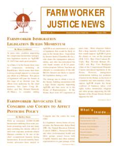FARMWORKER JUSTICE NEWS Volume 17, No. 1 Farmworker Justice Fund, Inc.