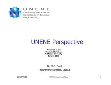 UNENE and Nuclear Human Resource Development in Canada