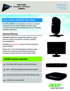 Acer Veriton N2620G | Thin Client Data Sheet