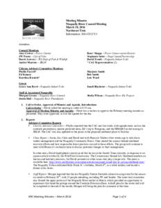Meeting Minutes Nisqually River Council Meeting March 18, 2016 Northwest Trek Information: 