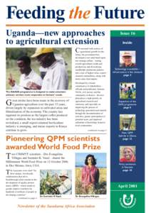 Feeding the Future Uganda—new approaches to agricultural extension oncerned with sources of agricultural growth for the future, the government has
