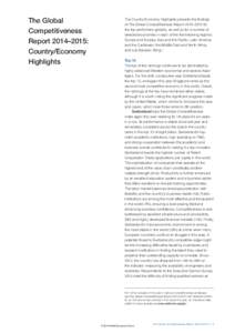 The Global Competitiveness Report 2014–2015: Country/Economy Highlights