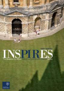 inspires Trinity Term 2011 The Magazine for Oxford Politics and International Relations Alumni  A letter from the editors