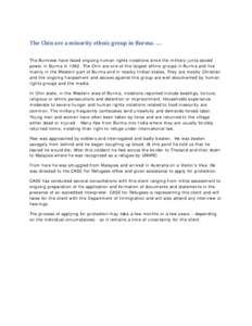 Microsoft Word - Refugee Story ....the Chin Ethnic group in Burma.docx