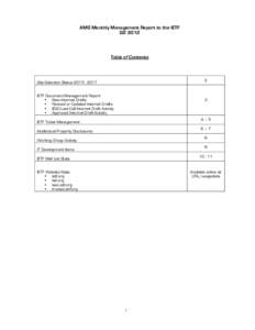 AMS Monthly Management Report to the IETF Q2 2012 Table of Contents  2