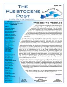 The Pleistocene Post Winter 2011