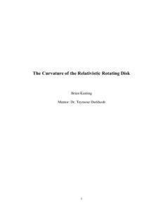 The Curvature of the Relativistic Rotating Disk  Brian Keating
