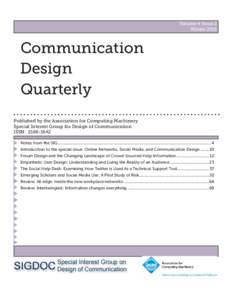 Volume 4 Issue 2 Winter 2016 Communication Design Quarterly