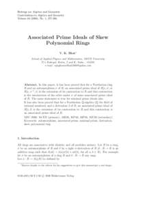 Beitr¨age zur Algebra und Geometrie Contributions to Algebra and Geometry Volume[removed]), No. 1, [removed]Associated Prime Ideals of Skew Polynomial Rings