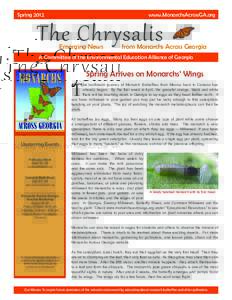 The Chrysalis  www.MonarchsAcrossGA.org Spring 2012