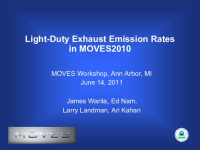 Light-Duty Exhaust Emission Rates in MOVES2010: MOVES Workshop (June 2011)