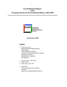 1  Second Biannual Report of the European Society for Environmental History, 