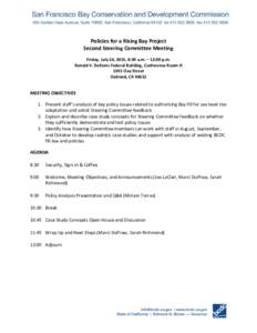 Policies for a Rising Bay Mtg 2 Agenda 24 JUL 15