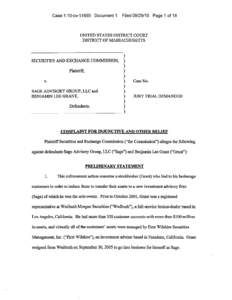 SEC Complaint: Sage Advisory Group, LLC and Benjamin Lee Grant