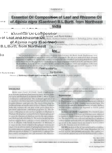 Kanjilal et al.  Essential Oil Composition of Leaf and Rhizome Oil of Alpinia nigra (Gaertner) B.L.Burtt. from Northeast India P.B. Kanjilal* and Rumi Kotoky