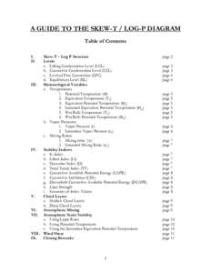 A GUIDE TO THE SKEW-T / LOG-P DIAGRAM Table of Contents I. II.  Skew-T – Log P Structure