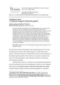 Journal on Ethnopolitics and Minority Issues in Europe Vol 11, No 1, 2012, 66–87 Copyright © ECMI 24 April 2012