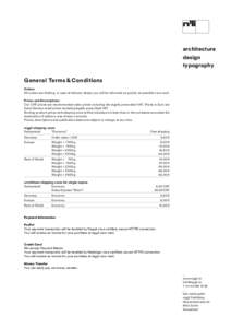 architecture design typography General Terms & Conditions Orders