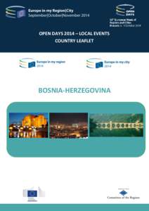 OPEN DAYS 2014 – LOCAL EVENTS COUNTRY LEAFLET BOSNIA-HERZEGOVINA  INDEX