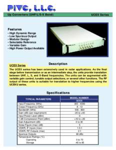 Up Converters (UHF/L/S-X Band)  UCEX Series Features • High Dynamic Range