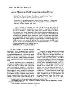 Aural Myiasis in Children Tohoku J. Exp. Med., 2005, 206, [removed]