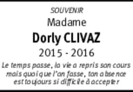 SOUVENIR  Madame Dorly CLIVAZ
 